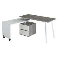 Techni Mobili Rotating Multi-Positional Modern Desk, Grey