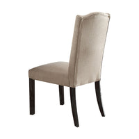 ACME Gerardo Side Chair (Set-2) in Beige Linen & Weathered Espresso