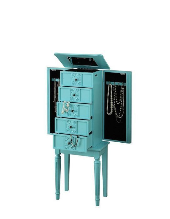 ACME Tammy Jewelry Armoire in Light Blue