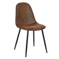 Set of 4 Scandinavian Velvet Chairs - Suede Brown