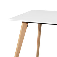 43.3" Square High Glossy Dinning Table - White & Oak