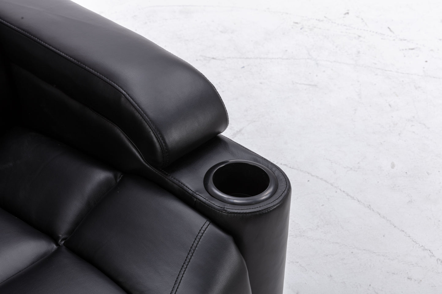 Power Recliner Chair Classic with Traditional Luxurious PU Leather luster, and Electric Headrest & Two Cupholders