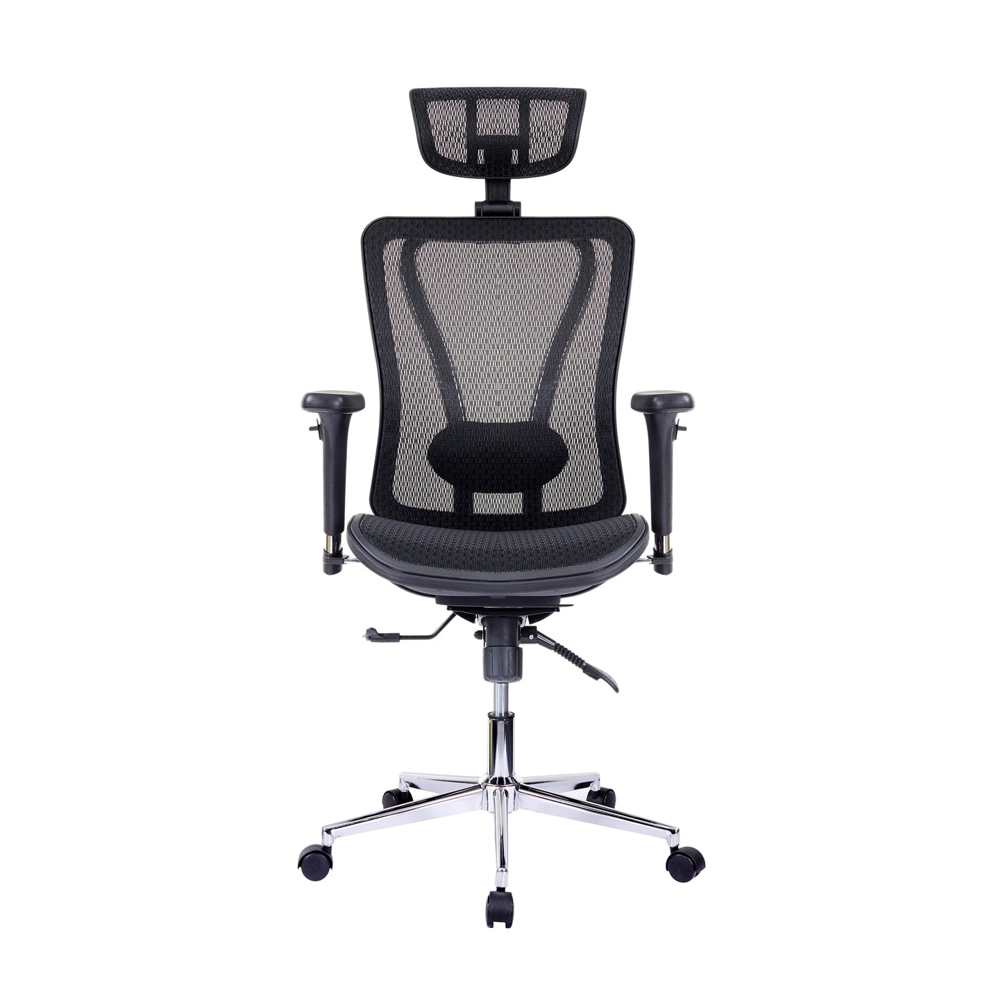 Techni Mobili High Back Executive Mesh Office Chair with Arms, Headrest and Lumbar Support, Black