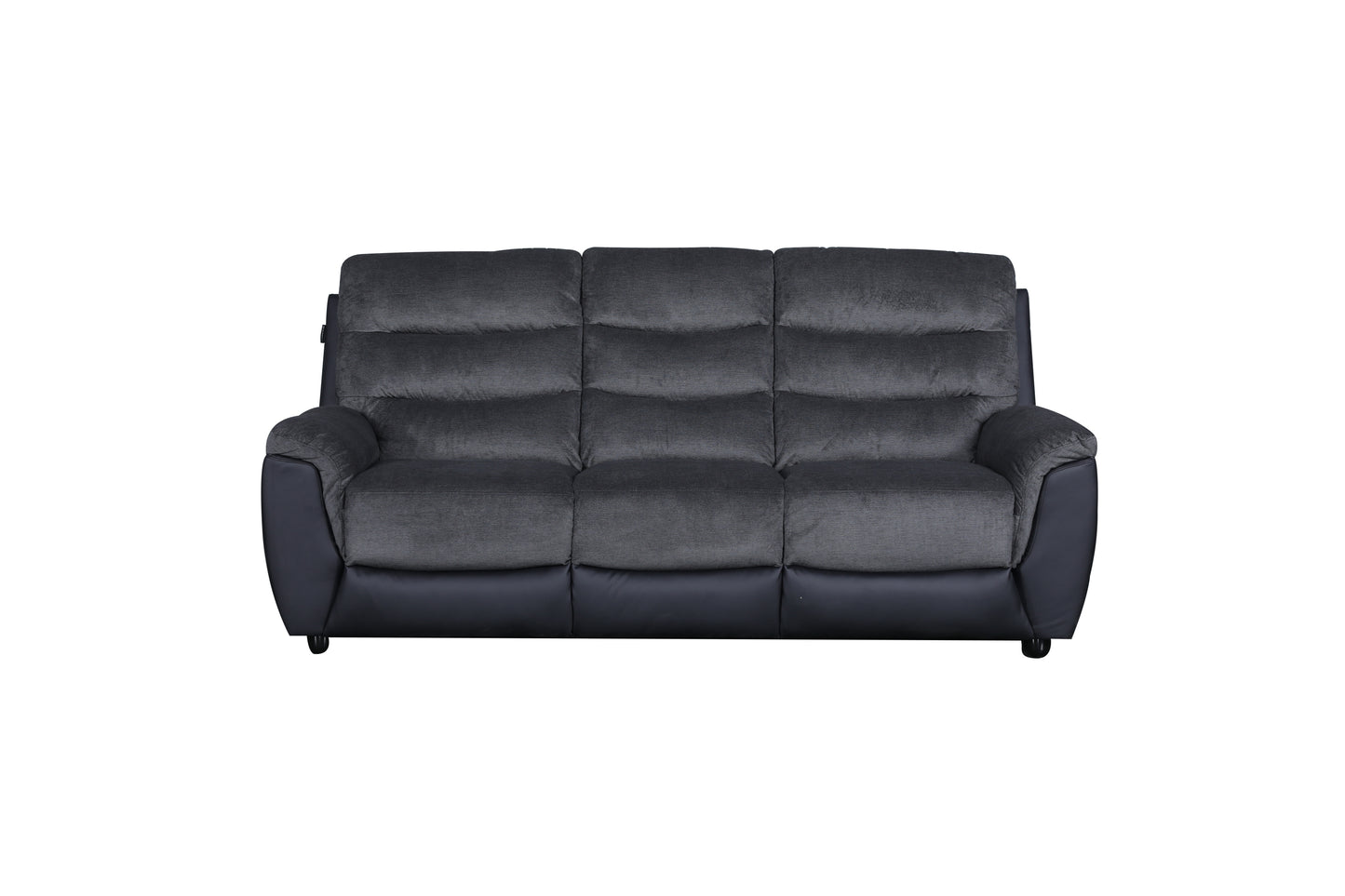 Chris 3 Seater Fixed Sofa Black/Grey