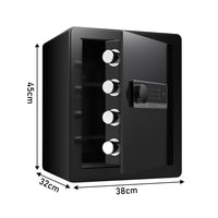 1.7 Cubic Feet Safe with Dual Alarm and Digital Touch Screen, Suitable for Home, Hotel, Office, Alloy Steel, Black