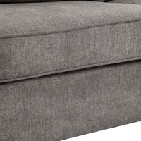 Family-Friendly 3pc U Shaped Sectional with 2 Storage Chaises, Rolled Arm with 3 Throw Pillows, Chenille, Grey