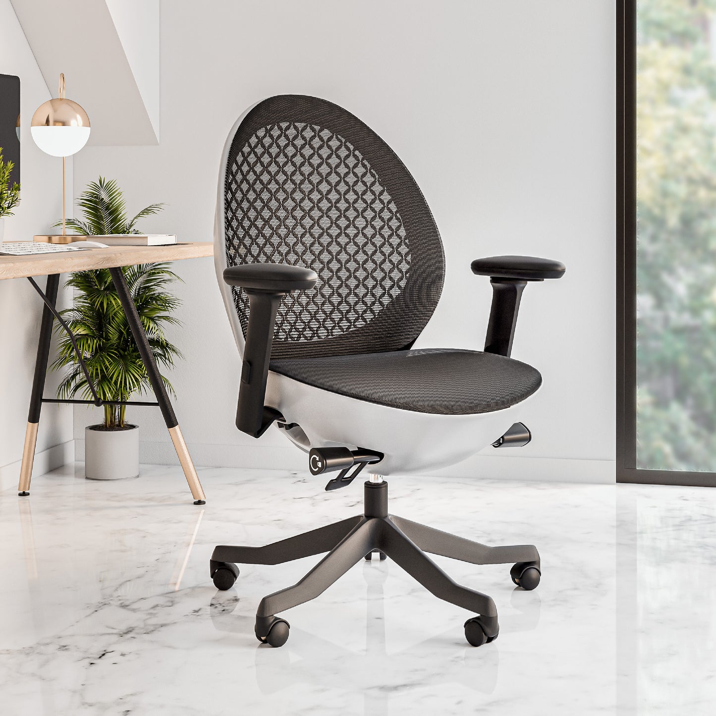 Techni Mobili Deco LUX Executive Office Chair, White