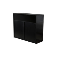 Living Room Sideboard Storage Cabinet Black High Gloss with LED Light, Modern Kitchen Unit Cupboard Buffet Wooden Storage Display Cabinet TV Stand with 2 Doors for Hallway Dining Room