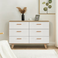 Drawer Dresser Cabinet, Bar Cabinet with Solid Wood Handles and Foot Stand