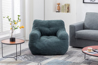 Soft Tufted Foam Bean Bag Chair With Teddy Fabric Green