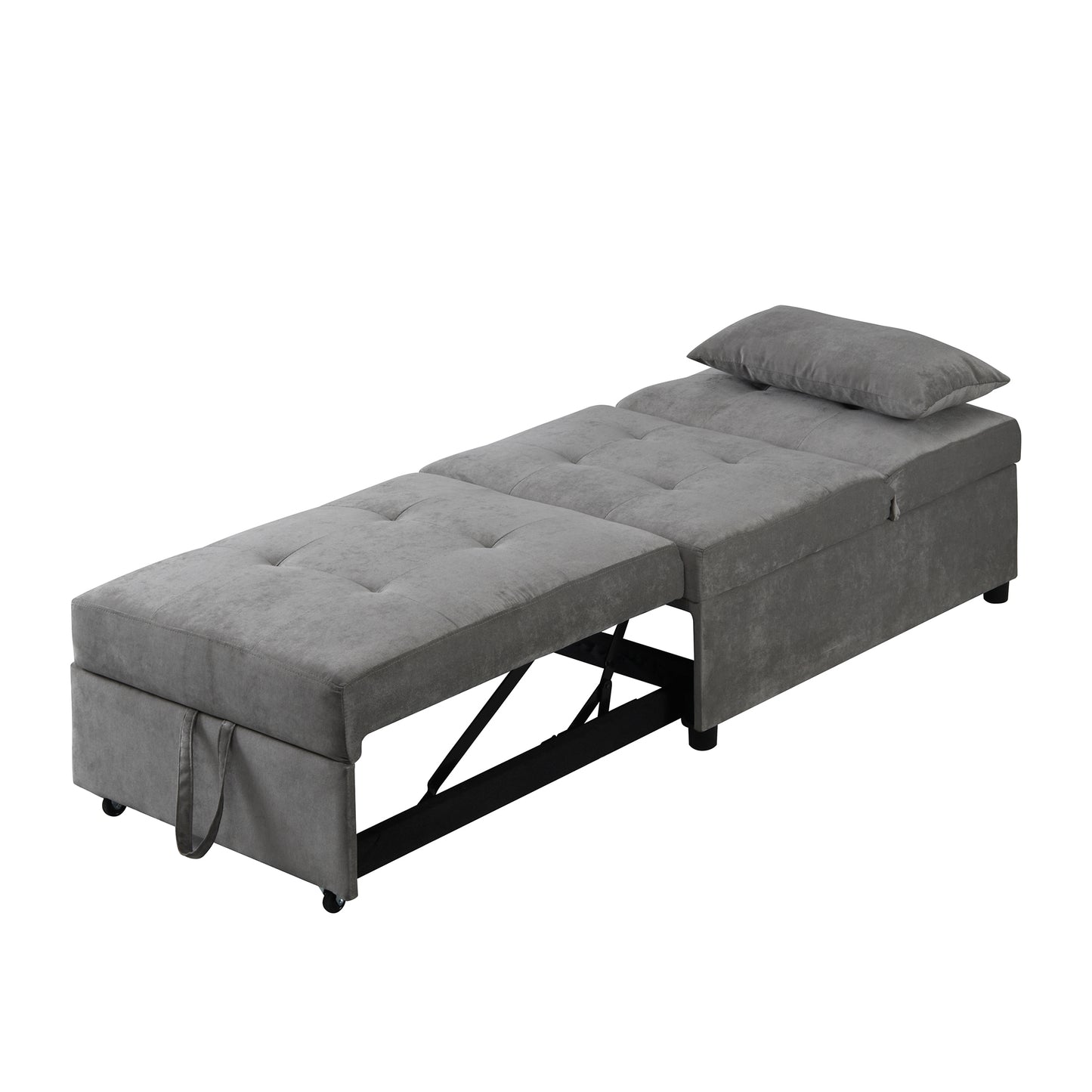 Folding Ottoman Sofa Bed (Gray)