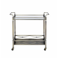 ACME Matiesen Serving Cart, Antique Gold & Clear Glass