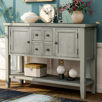 Cambridge Series Buffet Sideboard Console Table with Bottom Shelf (Antique Gray)