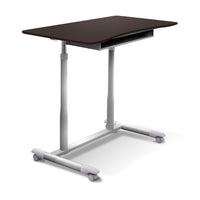 29 - 40 H x 20.5 W x 37.5 D Home/ Office Espresso Adjustable Standing Desk, Ergonomic, Wire Storage Shelf, Easy Mobility