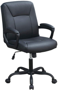 Relax Cushioned Office Chair 1pc Black Upholstered Seat Back Adjustable Chair Comfort