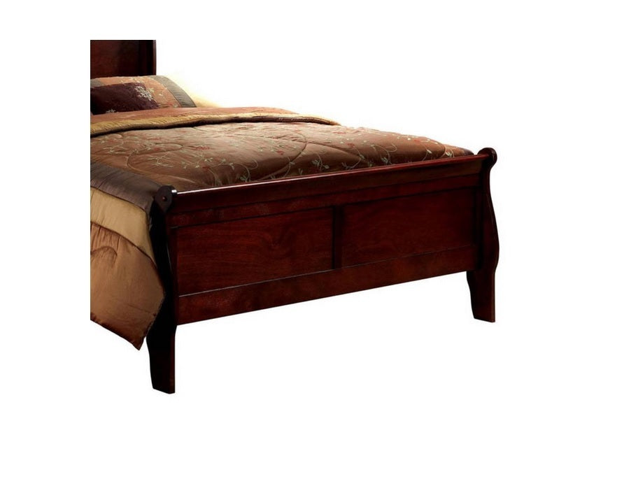 Queen Size Bed Cherry Louis Phillipe Solidwood 1pc Bed Bedroom Sleigh Bed Bedroom Furniture