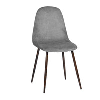 Set of 4 Scandinavian Velvet Chairs - Light Grey