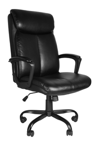 Office Desk Chair with High Quality PU Leather, Adjustable Height/Tilt, 360-Degree Swivel, 300LBS, Black