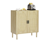 Kitchen Storage Cabinets with Rattan Decorative Doors, Wine Cabinets, Dining Rooms, Hallways, Cabinet Console Tables, Natural, 31.5''Lx 15.8''Wx 34.6"H