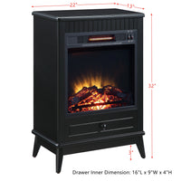 ACME Hamish Fireplace in Black Finish