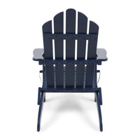 Outdoor Foldable Solid Wood Chair Dark Blue