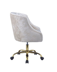 ACME Levian Office Chair in Vintage Cream Velvet & Gold