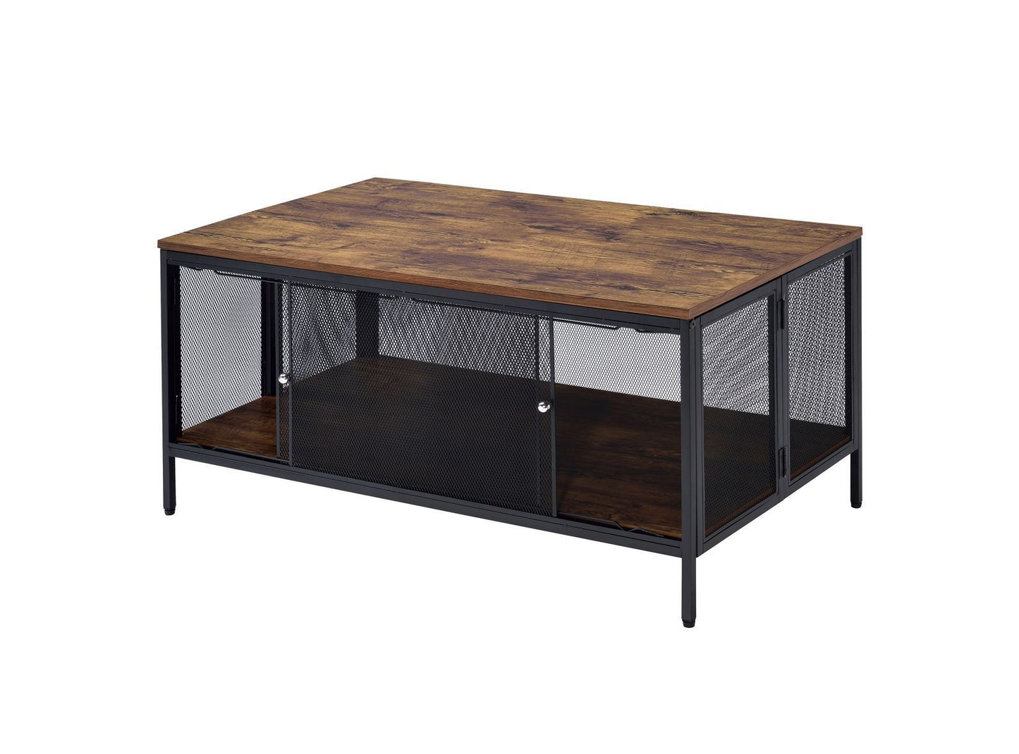 ACME Winam Coffee Table, Antique Oak & Black