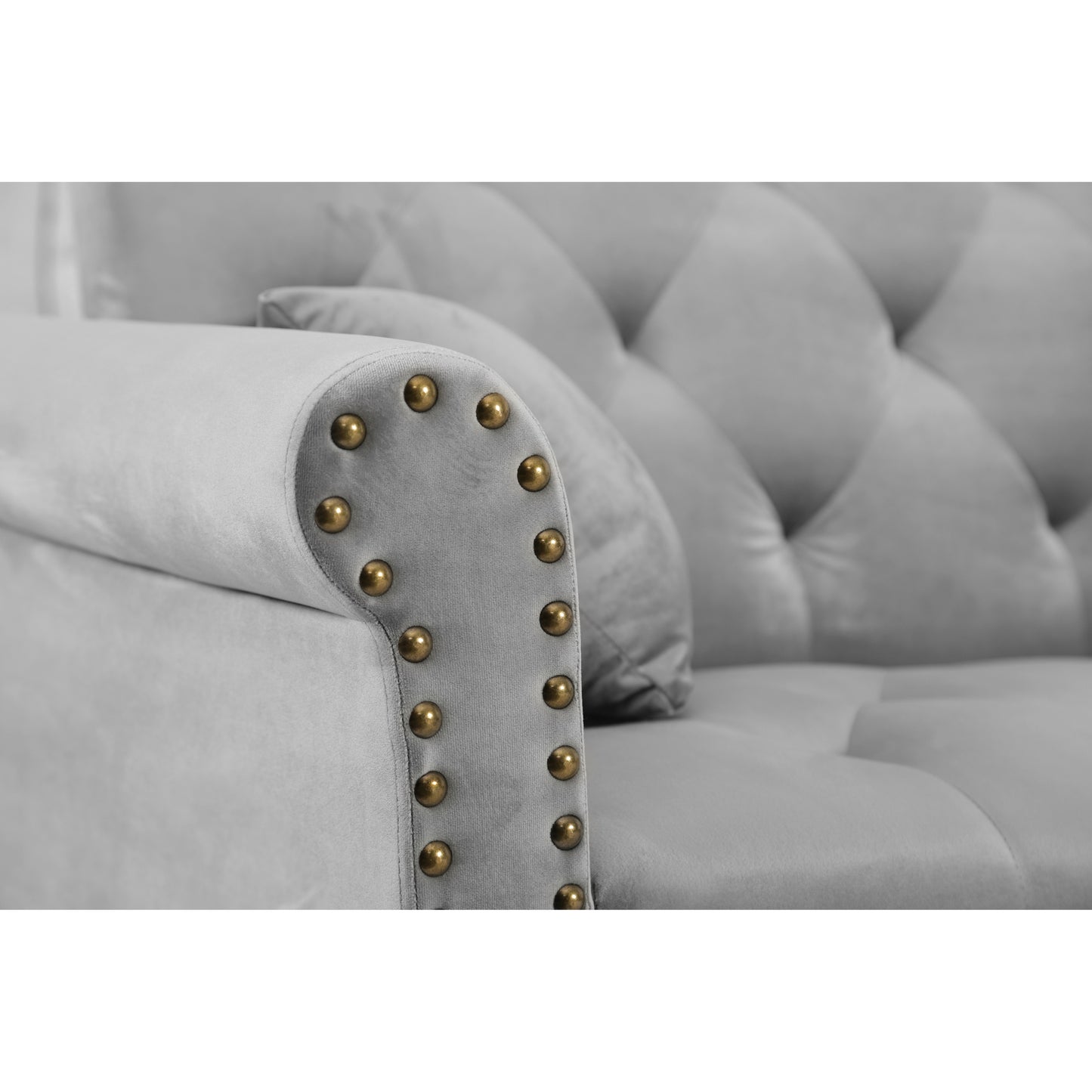 Convertible Sofa Bed Sleeper Light Grey Velvet