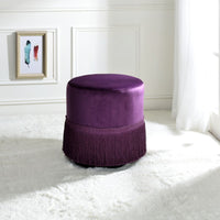 ACME Clivia Ottoman, Eggplant Velvet