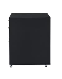 ACME Coleen File Cabinet, Black High Gloss & Chrome