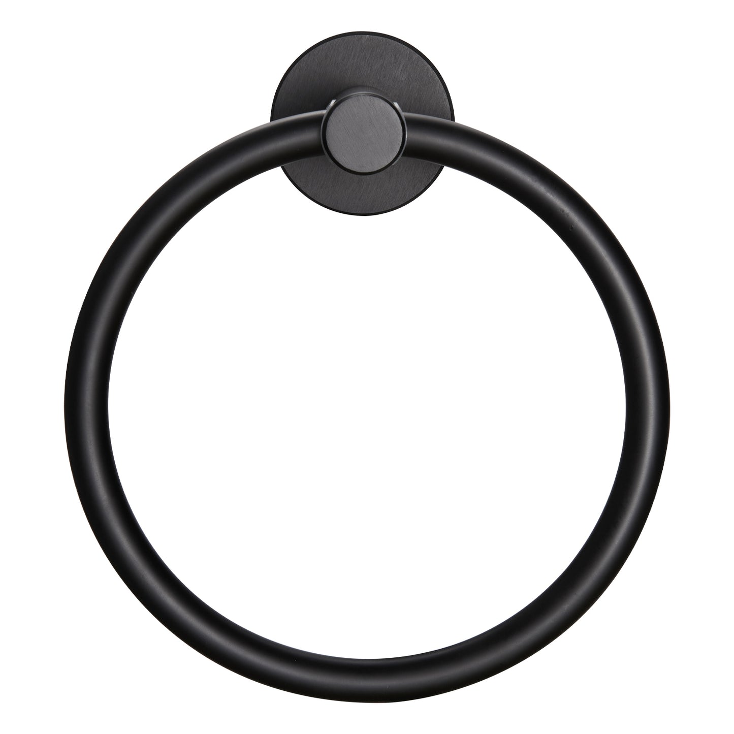 Towel Ring Matte Black, Bath Hand Towel Ring Thicken Space Aluminum Round Towel Holder for Bathroom