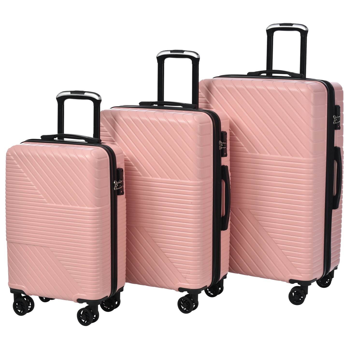 Hardshell Luggage Sets 3 Piece double spinner 8 wheels Suitcase with TSA Lock Lightweight 20''24''28''