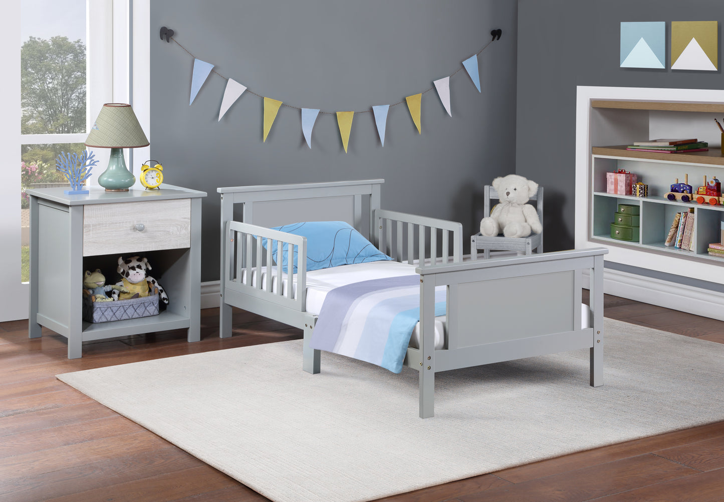 Connelly Reversible Panel Toddler Bed Gray/Rockport Gray