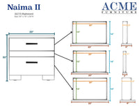 ACME Naima II Nightstand in White High Gloss