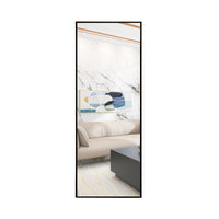 65" x 24" Full Length Mirror Hanging Standing or Leaning, Bedroom Mirror Floor Mirror Wall-Mounted Mirror with Alloy Frame, Black