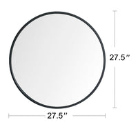 28" Wall Circle Mirror Large Round Black Farmhouse Circular Mirror for Wall Decor Big Bathroom Make Up Vanity Mirror Entryway Mirror