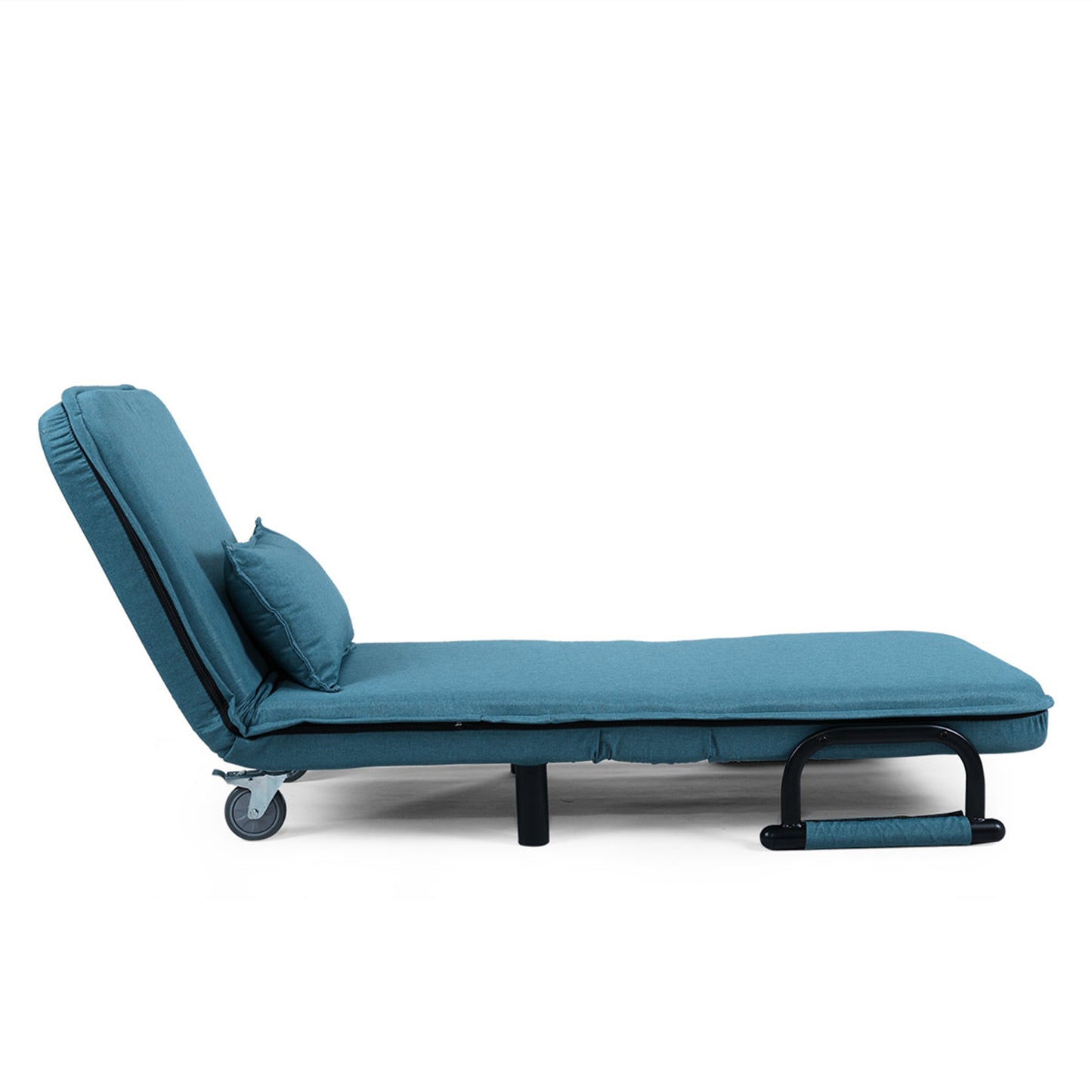 Lounge Chair Adjustable Folding Dual-Purpose Chair Sofa Bed Recliner Chair - Blue with Pillow