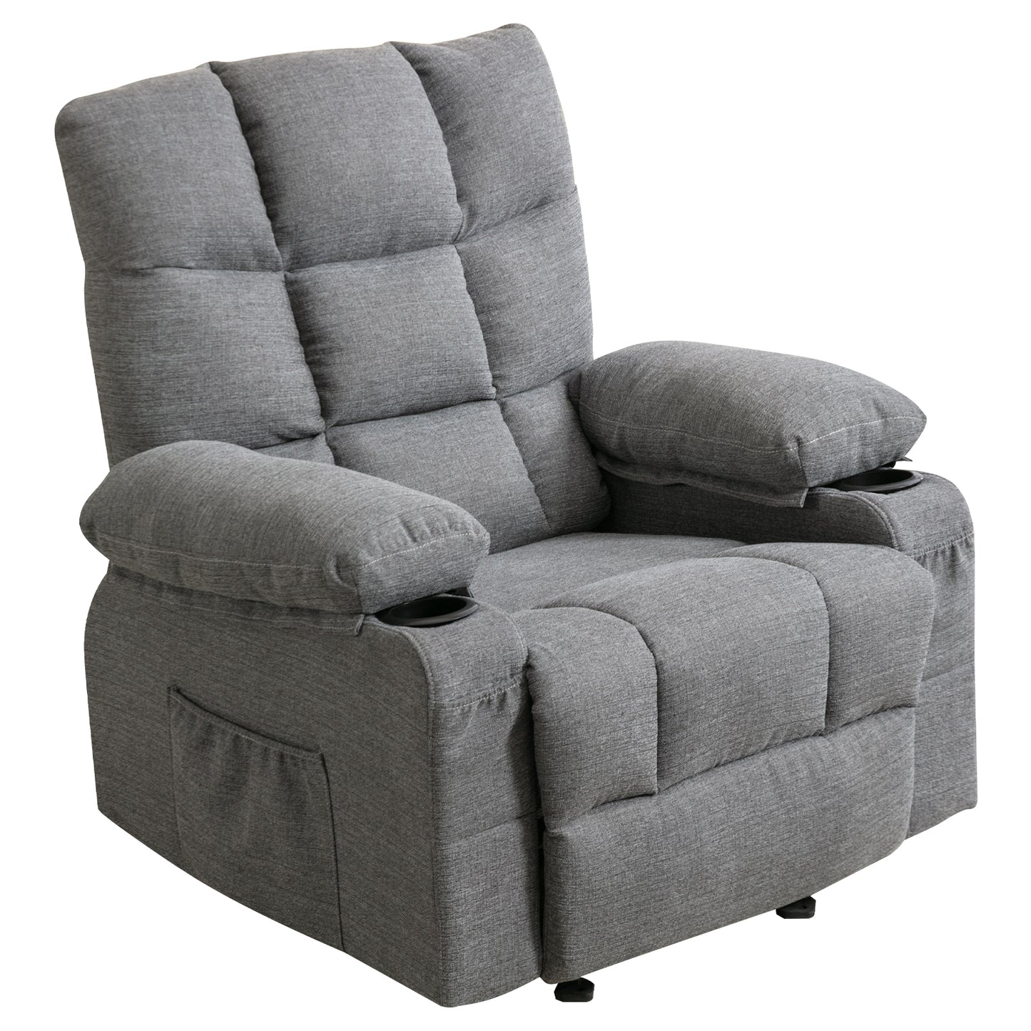 Reclining Massage Heating Sofa with USB and Side Pocket