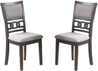 Dining Room Furniture Grey Finish Set of 2 Side Chairs Cushion Seats Unique Back Kitchen Breakfast Chairs