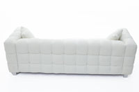 Sofa Includes Two Pillows 81" White Fleece for Living Room Bedroom