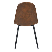 Set of 4 Scandinavian Velvet Chairs - Suede Brown