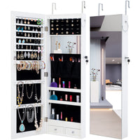 Fashion Simple Jewelry Storage Mirror Cabinet With LED Lights Can Be Hung On The Door Or Wall