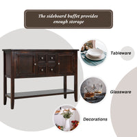 Cambridge Series Buffet Sideboard Console Table with Bottom Shelf (Espresso)