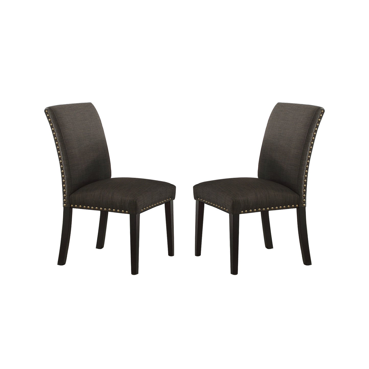 Ployfiber Upholstered Dining Chair, Ash Black(Set of 2)