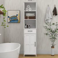 Floor Standing Cabinet with 1 Door and 1 Drawer - White