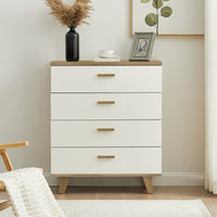 Drawer Dresser Cabinet, Bar Cabinet with Solid Wood Handles and Foot Stand