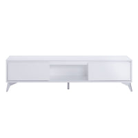 ACME Raceloma TV stand, LED, White & Chrome Finish