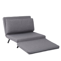 Sofa Bed, Lazy Floor Chair, 5 Position, Adjustable Backrest, Polyester, Light Grey