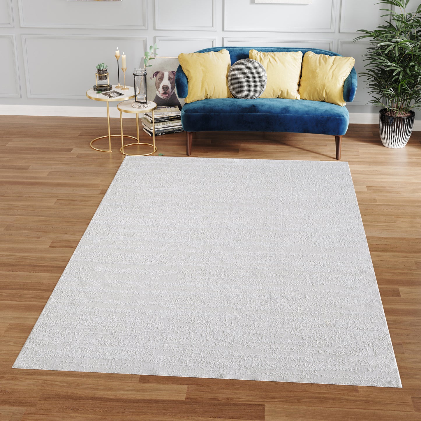 Milano Collection Pale Celadon Woven Area Rug