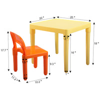 Kid Table and 4 Chairs Set, 5 PCs Kid Furniture with Activity Table and Colorful Chair for School Home Play Room